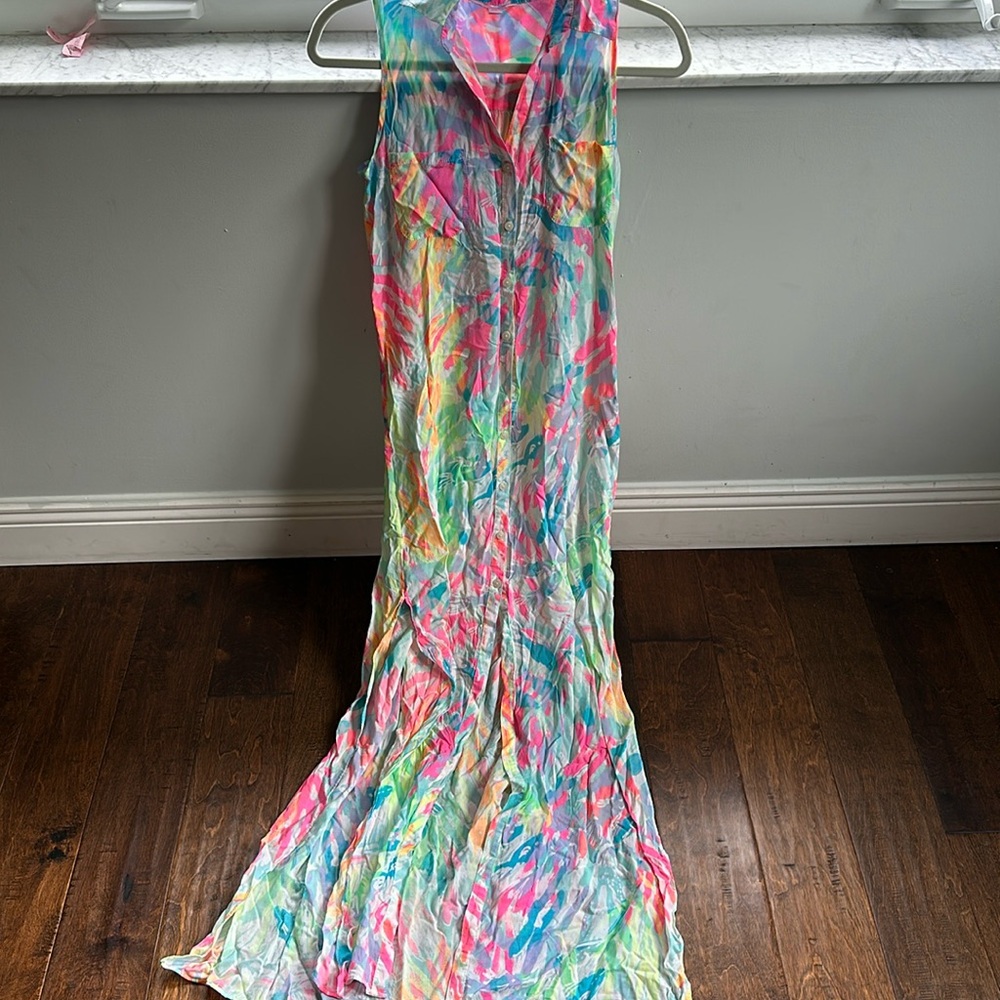 Lilly Pulitzer button up maxi dress size XXs